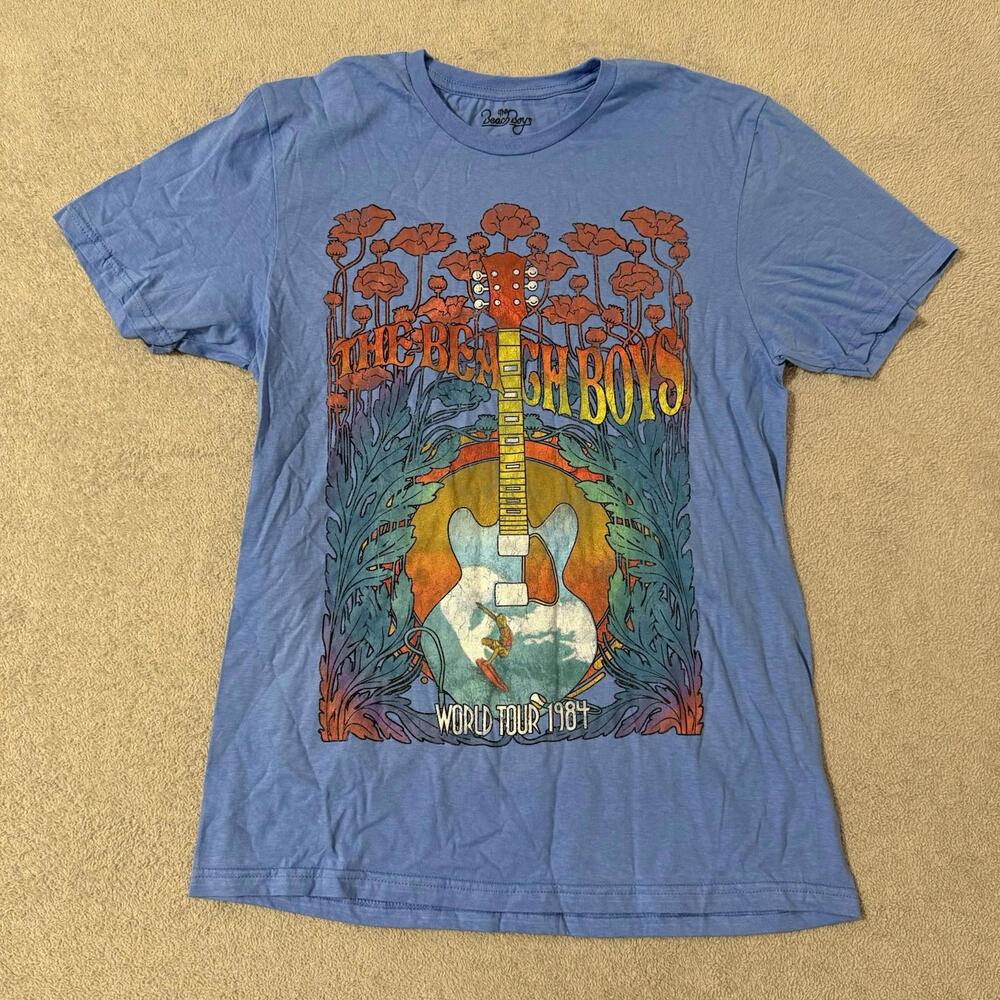 The Beach Boys World Tour 1984 Graphic Tee Blue T-Shirt Men’s Medium